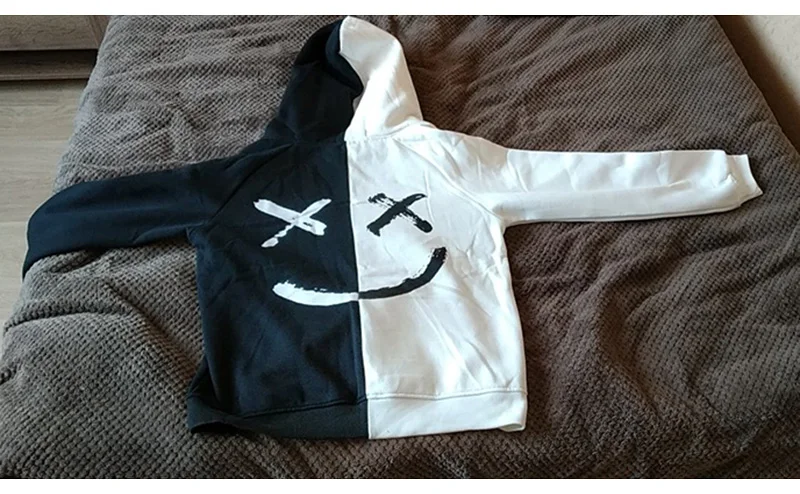 Aolamegs Hooded Sweatshirts Men Women Patchwork Smile Print Hoodie Fashion Casual Hip Hop Streetwear Contrast color Men Clothing (1323)
