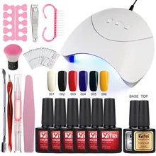 YIFEI УФ гель АРТ наборы для ногтей 36 Вт Сушилка для ногтей лампа Маникюр УФ гель лак набор для наращивания ногтей лак набор инструментов для маникюра