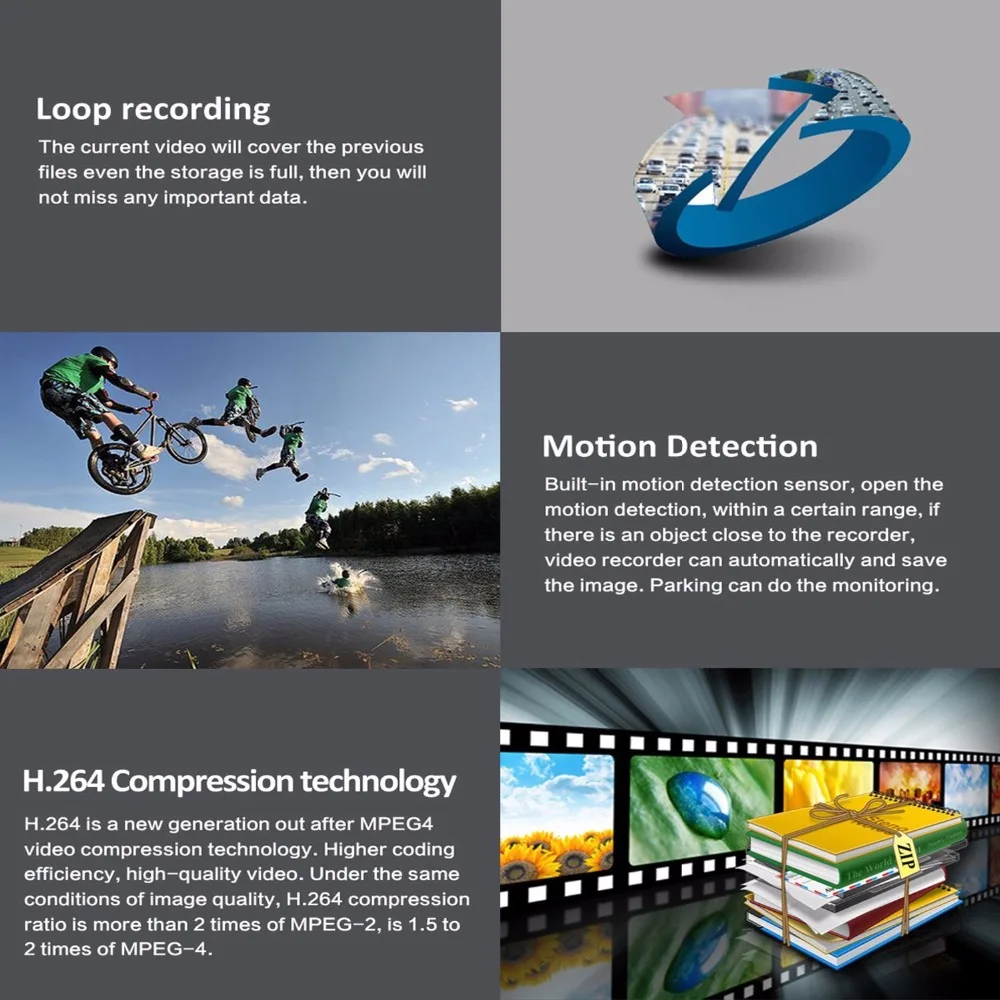 Azdome DAB205 Car DVR Camera Ambarella A12 Chip HD 1440p 30fps Video Recorder With G-sensor HDR ADAS Cycle Recording Dash Cam