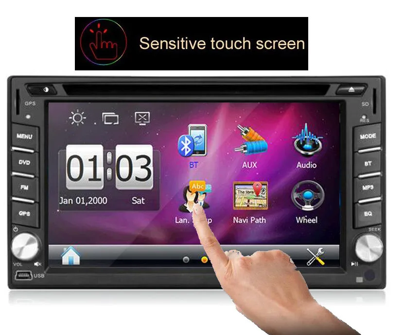 Clearance 2 Din Universal 6.2" Touch Screen Car Stereo Radio With CD MP4 MP3 Video Player DVD GPS Navigation Bluetooth Free Map Free Card 8