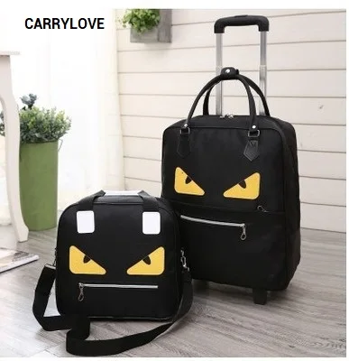 

CARRYLOVE cartoon luggage series 16/18 size boarding handbag+Rolling Luggage Spinner brand Travel Suitcase