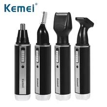 Kemei KM-6630, 4 в 1, триммер для носа, бороды, бровей, перезаряжаемый электрический триммер, электрический триммер для носа, ушной триммер для волос