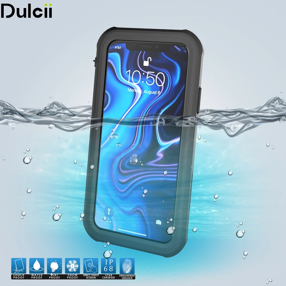 Beste Dulcii Xs Max Tas voor iPhone Xs Max Case10m IP68 Waterdicht Shock Dirt Sneeuw Case voor iPhone XR cover met een Kickstand Fundas