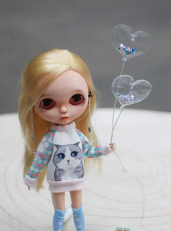 G05-X5157 children baby gift Toy 1:6 Dollhouse mini Furniture Miniature rement bjd Photo props Transparent love balloon 3pcs/set