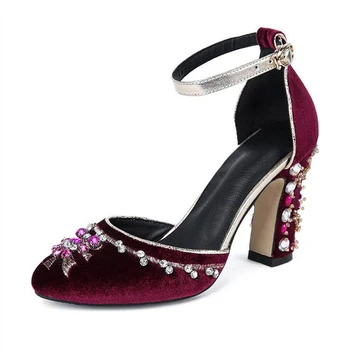 

Women Ornate Crystal Birdcage Hook Loop Shoes Rhinestone High Heel Ladies Party Stiletto Mary Jane Shoes For Vegetaria Z558