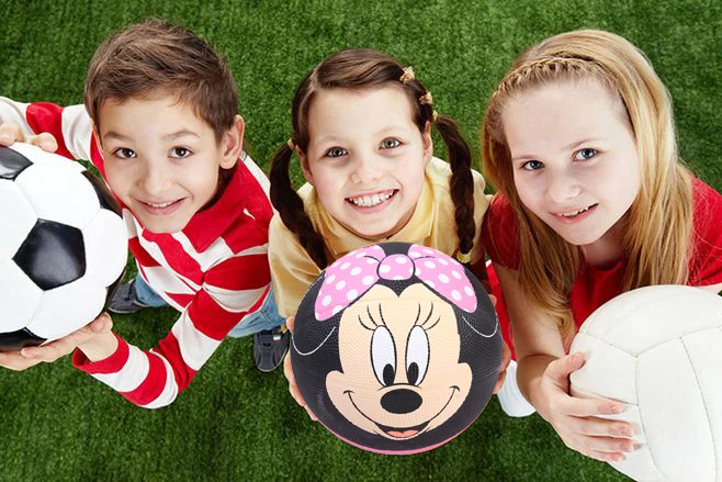 Disney Микки и Минни Маус мышь size3 резиновые Баскетбол для мальчиков и девочек 18 см студент играть Баскетбол игра трениров