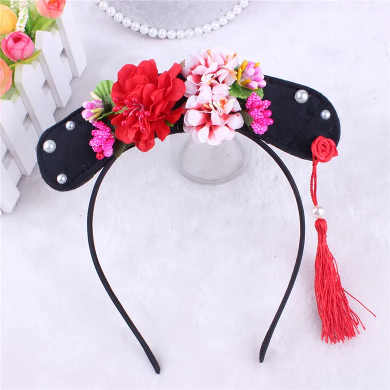 Korea lovely Big Flower Tassel Hair Accessories For Girls High Quality