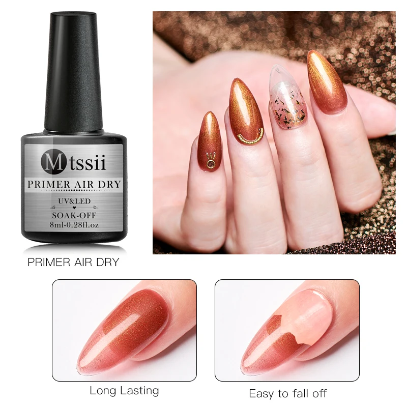 Mtssii 8ml Nail Primer Long Lasting Fast Air Dry low-odor Primer Soak Off Nail Gel Polish Nail Art For Nail Beauty Salon