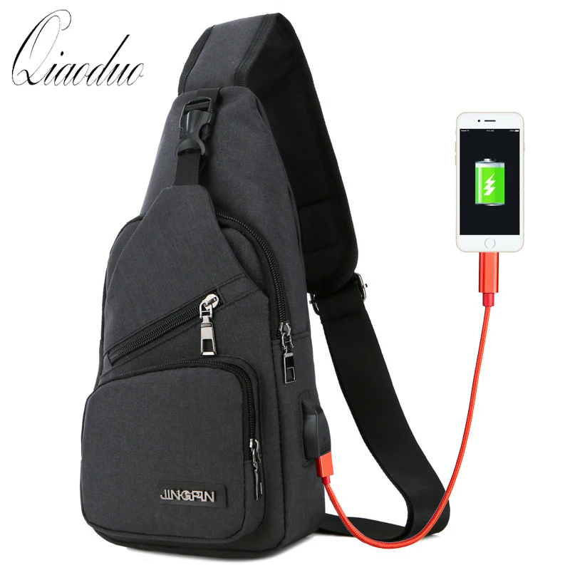 

Qiaoduo Men's Canvas Shoulder Bags 5 Colors New Fashion Chest bag Casual High Quality Crossbody Bags Bolsos Mujer 2019 CR6584