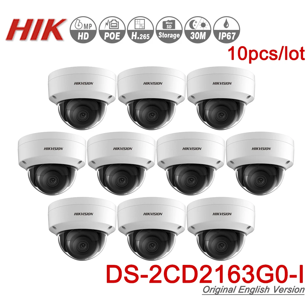 

Hikvision Original 6mp IP Camera DS-2CD2163G0-I MINI Dome Network Camera POE H.265 SD Card Slot Support Face Detection 10pcs/lot