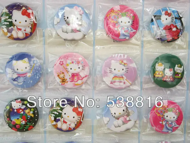 Free Shipping Hellokitty badge 30mm 48pcs/lot cartoon Badge Wholesale | Дом и сад