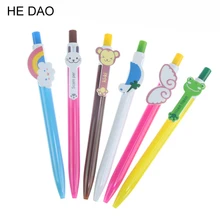 Пластиковые шариковые ручки с героями мультфильмов Kawaii, милый кот, птичий шар, школьные принадлежности, корейские канцелярские принадлежности