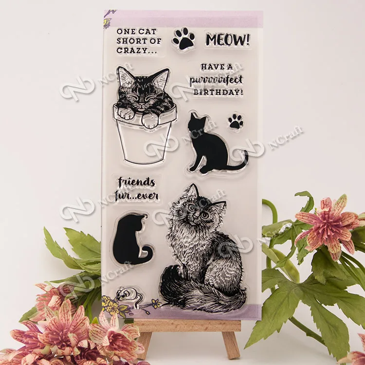 1 Sheet cat Transparent Clear Silicone Stamps for DIY Scrapbooking/Card