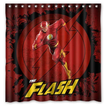 

Customized The Flash Shower Curtain Waterproof Fabric Bath Curtains Mildew Resistant Polyester Bathroom Shelter 180*180cm