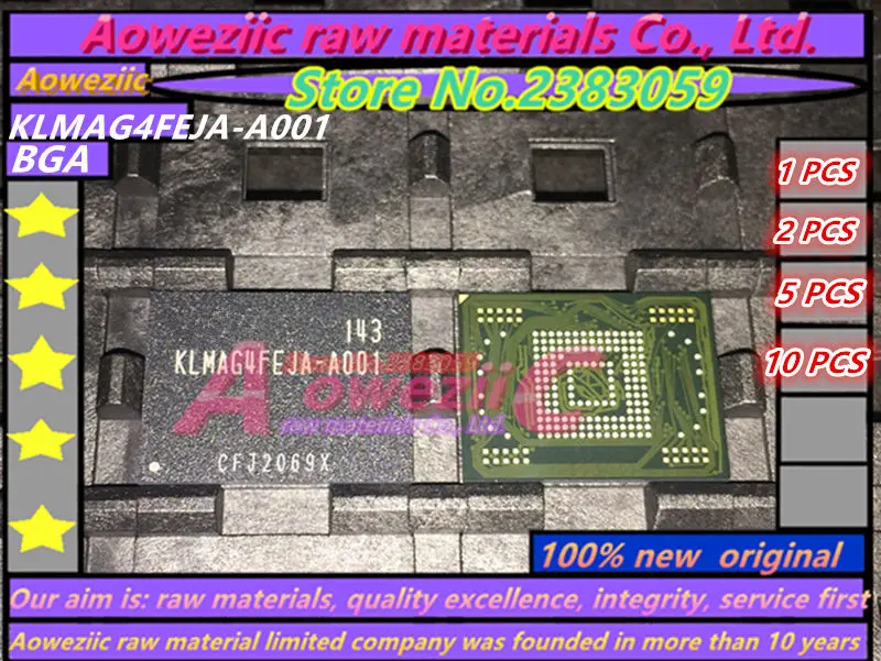 Aoweziic новинка 100% оригинальная флейта N8000 16 ГБ KLMAG4FEJA A001 EMMC память процессор чип |