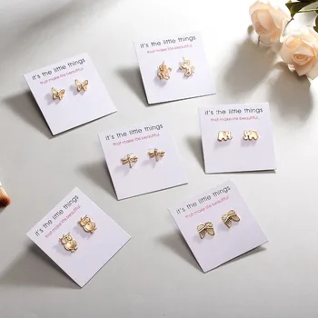 

Women Golden Cute Animal Stud Earrings for Girls Animal Butterfly Dragonfly Horse Owl Earrings Minimalist Stud Ear Jewelry Gifts