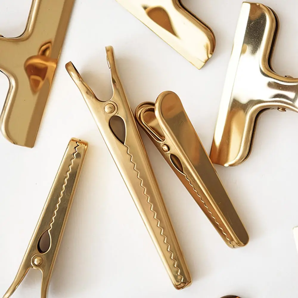Brass Clipboard Clip Diary Holder brass clip fastener file Metal Paper Clips Binder Photo Message Ticket File Office School