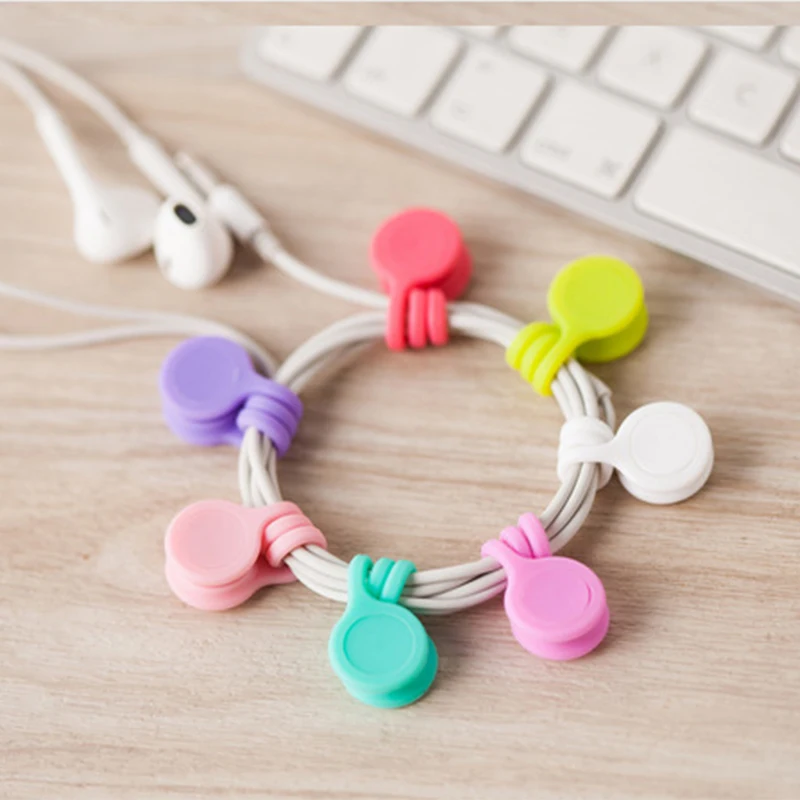 

3PCS Silicone Magnet Coil Earphone Cable Winder Headset Type Bobbin Winder Hubs Cord Holder Cable Wire Organizer for xiaomi