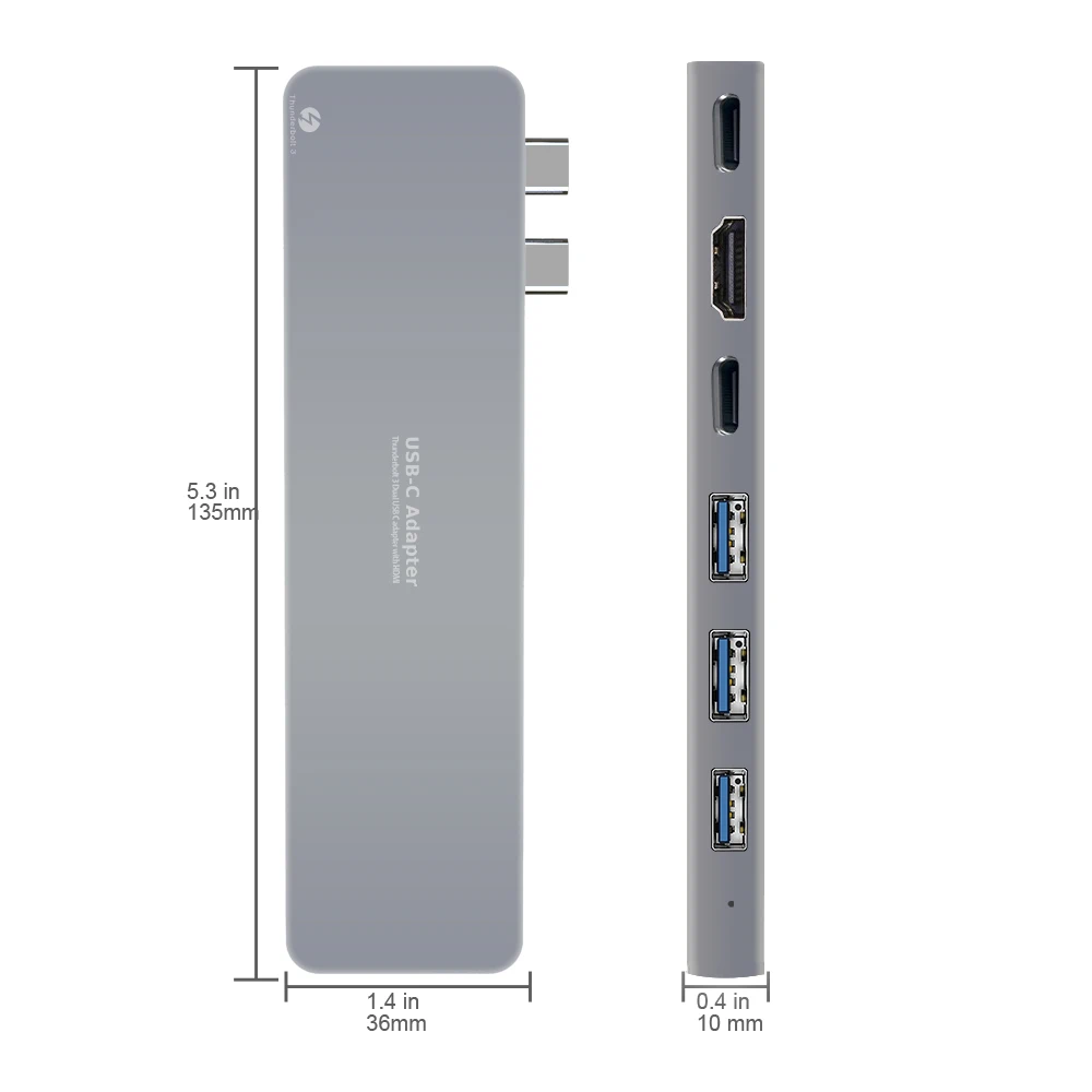 USB C Hub,Thunderbolt 3 Hub ALLFU 8-in-1 Type C Pro Hub Adapter for 2016/2017 MacBook Pro 13"and 15"