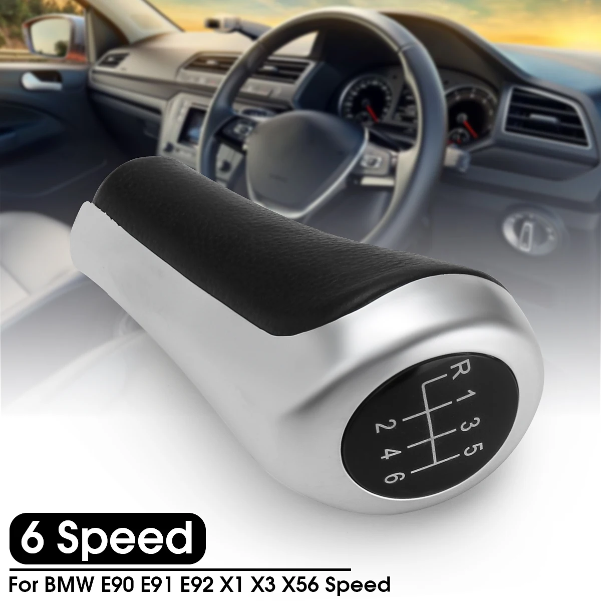 Replacement Car 6 Speed Gear Shift Knob Shifter Knob Head For BMW E46