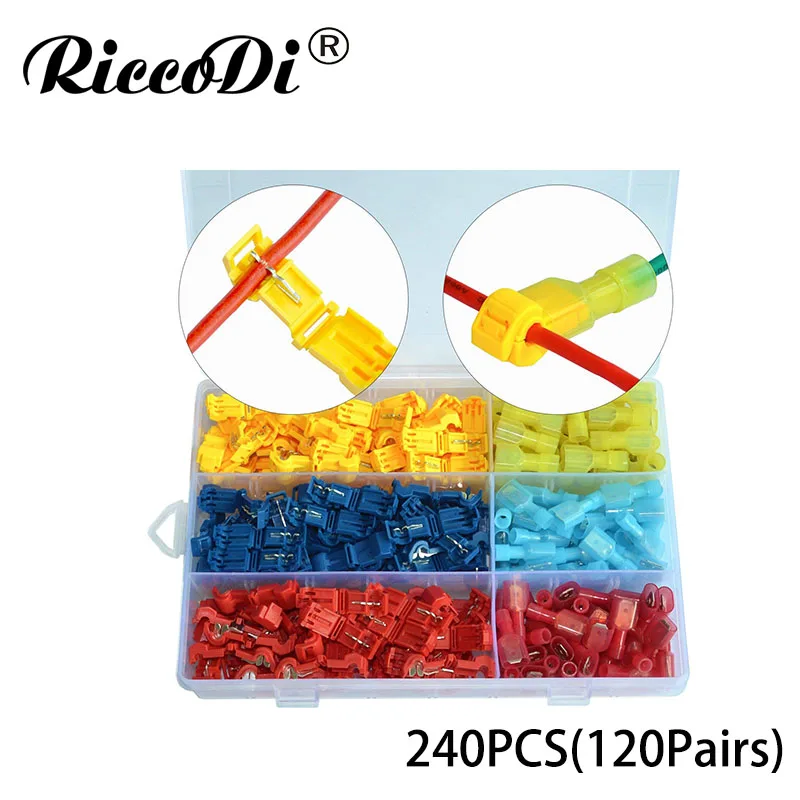 Red Bestgle Self-Stripping Electrical Red T-Tap Wire Spade Connectors of 100 Pcs 50 Pairs Male and Female Butt Terminal Crimp Kits for 22-18 Gauge Wire Red Bestgle Self-Stripping Electrical Red T-Tap Wire Spade Connectors of 100 Pcs 50 Pairs Male and Female Butt Terminal Crimp Kits for 22-18 Gauge Wire