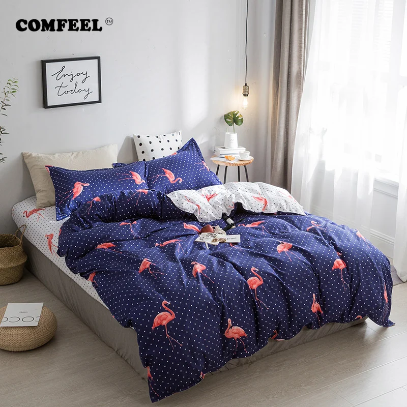 

4PCS of Home Bedding Set Luxury Flat Sheet, Pillowcase*2 & Duvet Cover Sets Polyester Cotton Printed Buffalo Plaid Bed Cover