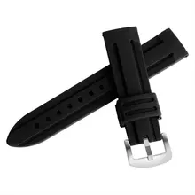 Черные туфли высокого качества silcionce ремешок для часов 20/22/24/26/28 мм ремешок Спортивные Водонепроницаемый браслет с Нержавеющая сталь пряжкой