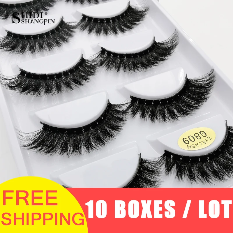 

LANJINGLIN 10 boxes / lot mink eyelashes natural long false eyelashes 100% handmade soft 3d mink lashes makeup faux cils G806