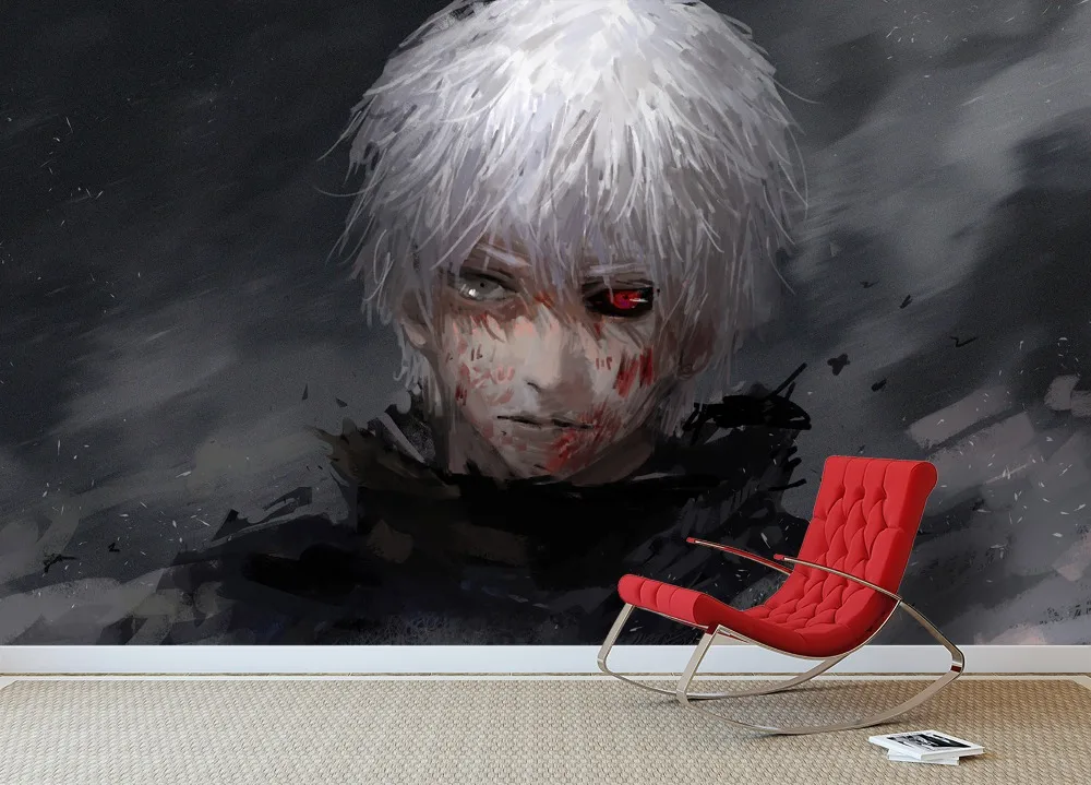 [Самоклеящийся] 3D живопись одежда с надписью «Tokyo Ghoul 7 обувь для косплея; аниме стены Бумага настенной печати настенные наклейки