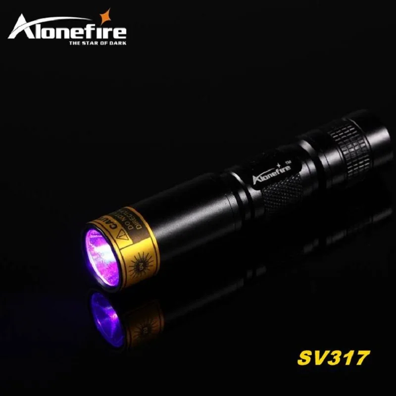 ALONEFIRE SV317 395nm Мини УФ светодиодный фонарик факела ультрафиолетового света для