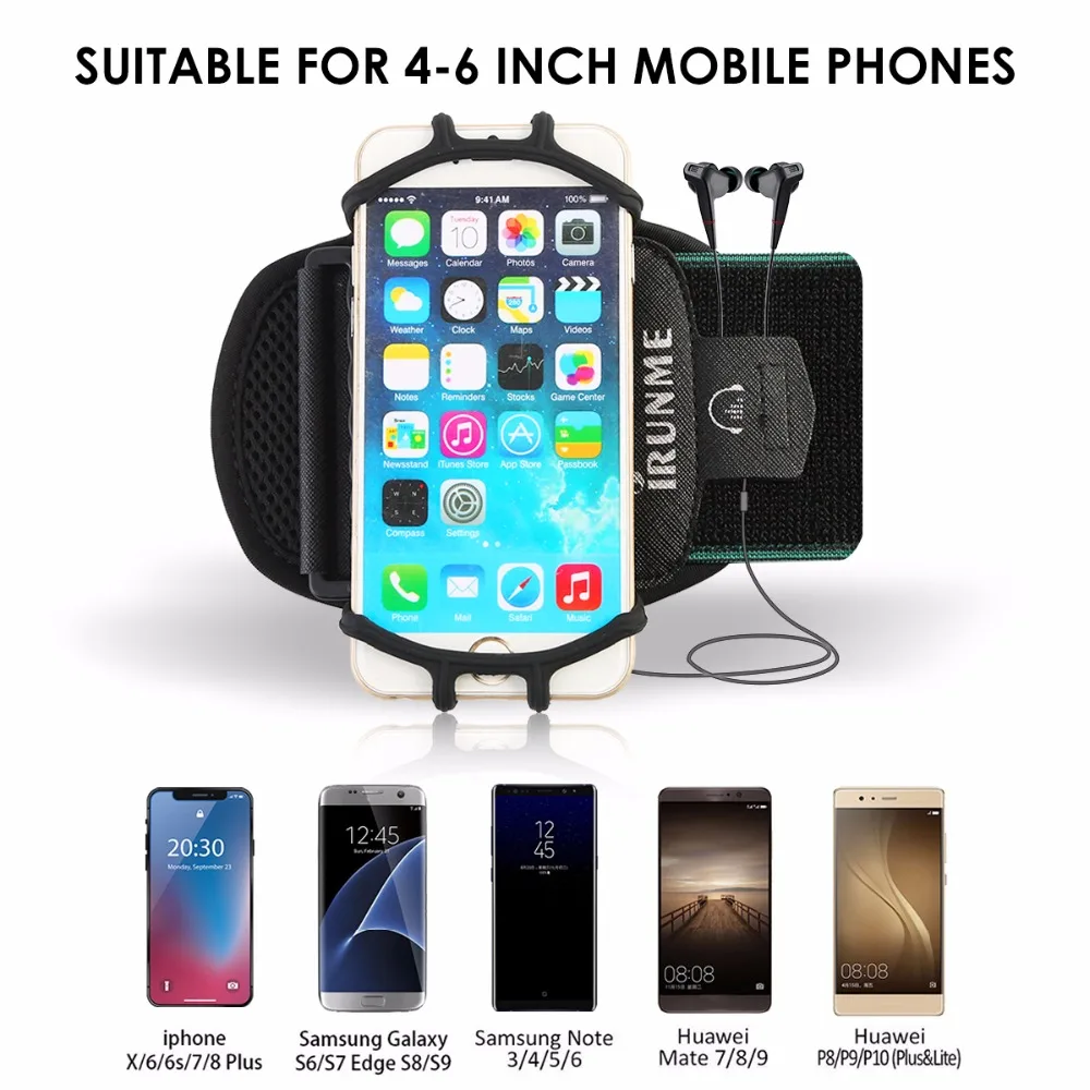 Gym running armband for iPhone X 8 7 waterproof case arm with outdoor fitness equipment wrist bag for 4 to 6 inch mobile phone-8