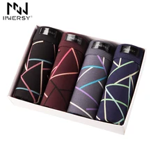 Innersy мужские трусы, 4 шт./партия, нижнее белье, мягкие боксеры из модала, мужские однотонные боксеры, шорты размера плюс, мужские боксеры, мужское нижнее белье