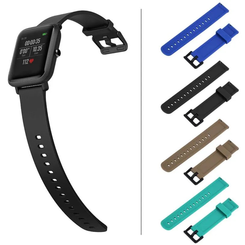 

newSoft Silicagel Wrist Strap Band For Xiaomi /Huami /Amazfit /Bip/ Youth Watch/wearable devices relogio inteligente horloge