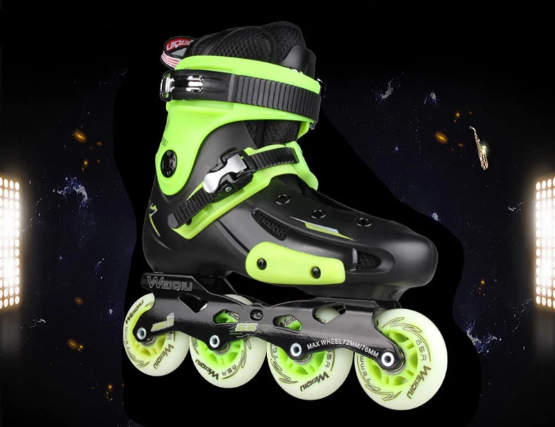 جديد مضمنة المهنية الكبار النساء الرجال سباق التعرج PP الجليد التزلج أحذية تزلج قابل للتعديل قابل للغسل بو عجلات Adulto Patins 2 الألوان