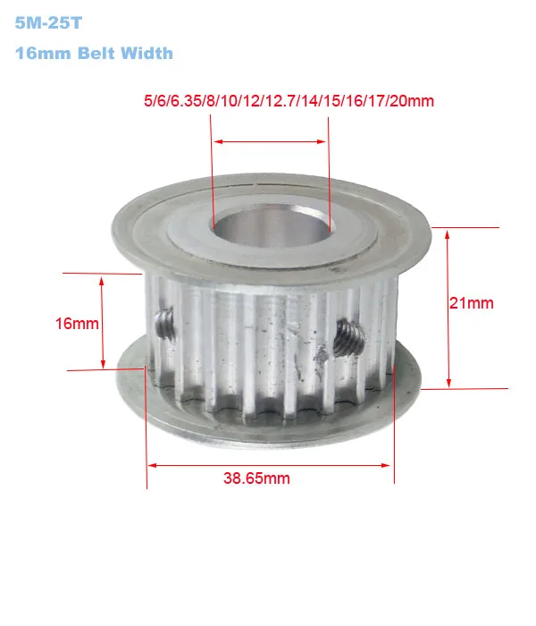 2 шт. HTD 5M 25 т шкив внутреннее отверстие 5/6/6,35/8/10/12/12,7/14/15/17/20 мм синхронный шкив 5 м 16 мм Ширина шкива синхронизации