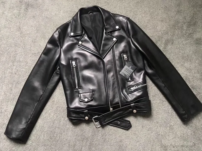 MENINA BONITA, осенняя Женская куртка, базовое пальто, высокое качество, настоящая кожаная куртка, черная мотоциклетная байкерская куртка-бомбер