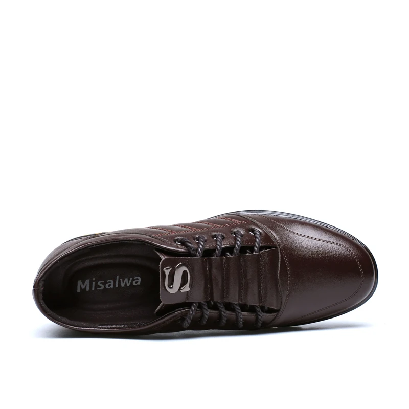 Misalwa/; брендовая мужская Повседневная модная дышащая кожаная обувь, увеличивающая рост; Весенняя мужская обувь на шнуровке 6 см; zapatos hombre