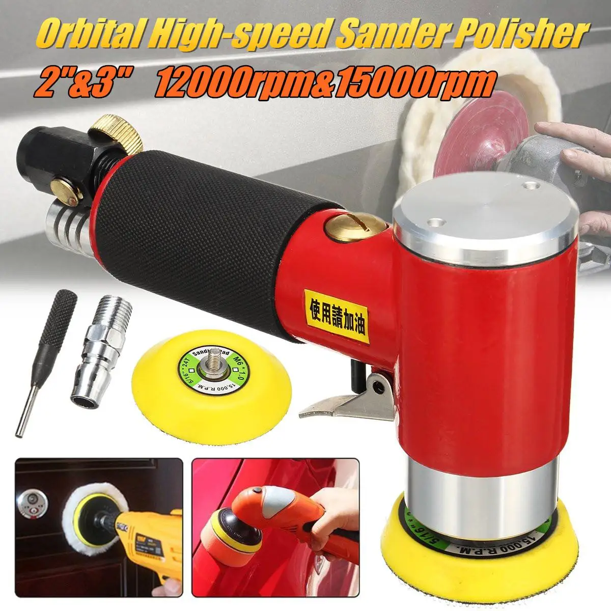 

2''3'' Mini Pneumatic Sanding Machine Tray Orbital High-speed Sander Polisher For Various Materials Grinding Fine Polishing