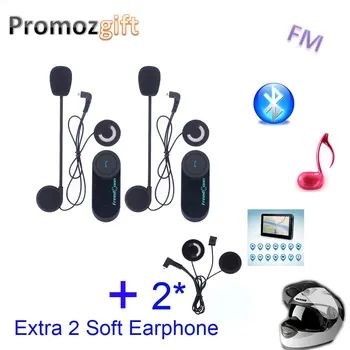 

Extra 2 Soft Earphone! 2PC 800M TCOM-VB HiFi Bluetooth Helmet Intercom Headset Motorcycle Intercom Bluetooth BT Interphone