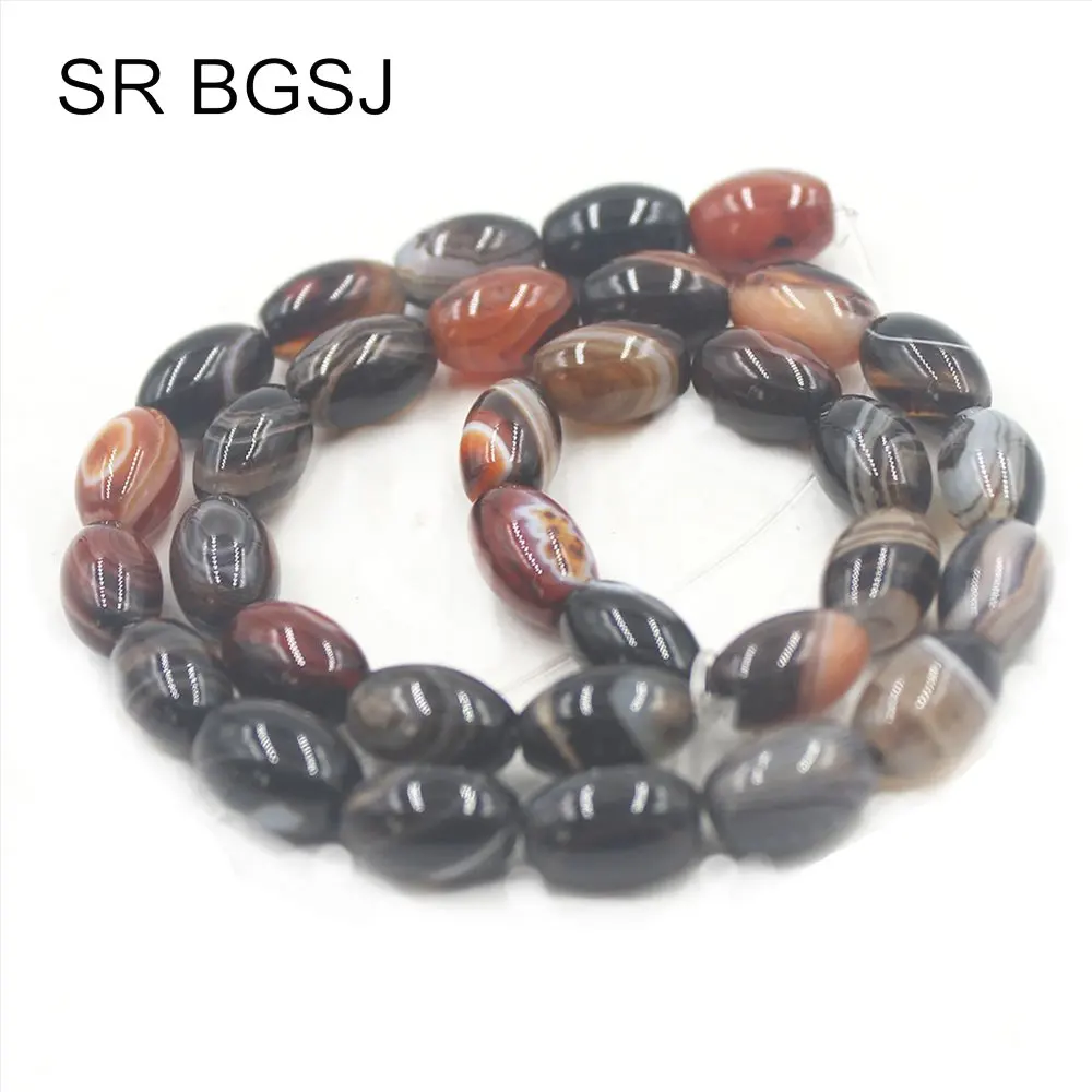 

Free Shipping 8x12mm Olivary Natural Agat Dream Lace Stone Gems Jewelry Making Spacer Beads Strand 15"