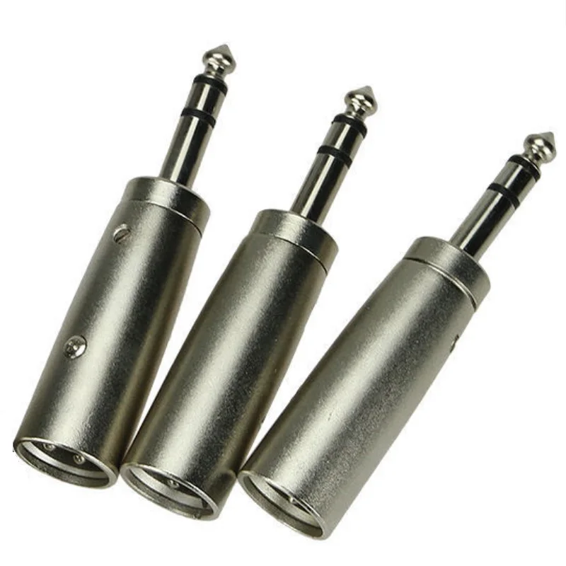 20 шт./лот серебристый цвет 3Pin XLR штекер стерео 6 35 мм Mic разъем аудио конвертер
