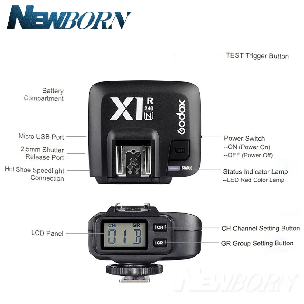 Godox внезапный x1n TTL 2.4 г Беспроводной передатчик + 3 x x1r-n приемник комплект для Nikon D800 D3x D3 d2X D2H D1H D1X D300 D200