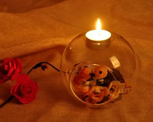 Romantic Wedding Dinner Decor Crystal Glass Hanging Candle Holder Candlestick