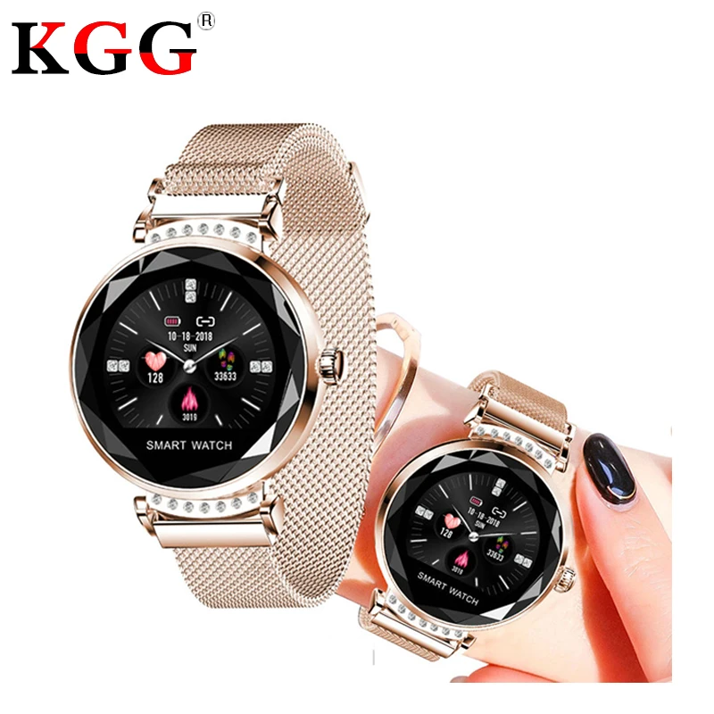 

Newest Fashion H2 Smart Wristband Women 3D Diamond Glass Heart Rate Blood Pressure Sleep Monitor Waterproof Smart Watch