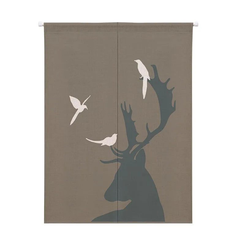 Pantalla de tapiz colgante de pared de cortina de puerta de estilo japonés y divisores de habitación estampado lindo patrón en lino de algodón Pantalla de tapiz colgante de pared de cortina de puerta de estilo japonés y divisores de habitación estampado lindo patrón en lino de algodón