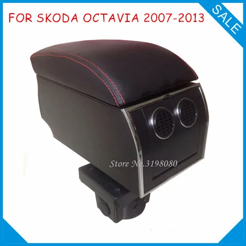 

FOR SKODA OCTAVIA 2007-2013 8pcs USB Armrest,All-IN-ONE Car center arm rest console box with hidden cup holder Car Accessories
