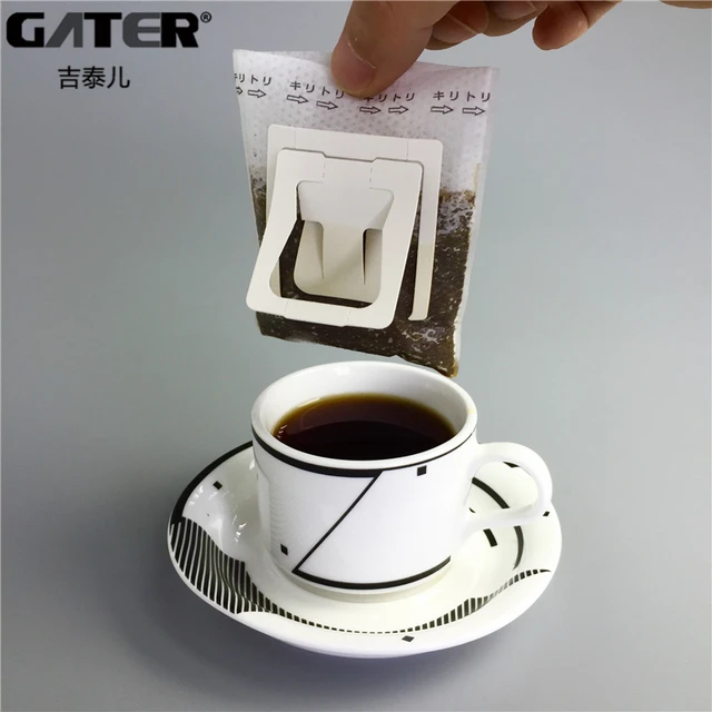 Special Price GATER 50Pcs / Pack Drip Coffee Filter Bags Portable Hanging Ear Style Coffee Filters Paper Brew Coffee and Tea Filter Tools