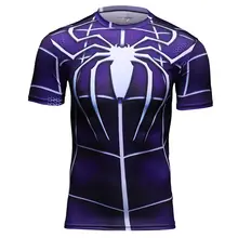 Рубашка Фитнес Супермен Человек-паук 3D футболка Для мужчин Бодибилдинг с коротким рукавом Майки спортивные бег фитнес спорт Йога