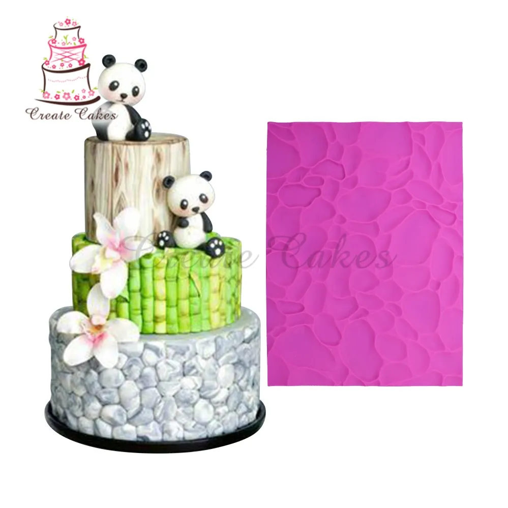 

Pebble Stone Design Silicone Lace Cake Mold Lace Mats Cake Decorating Mould Cake Tools Sugar Lace Mat Fondant Mat BLM-29