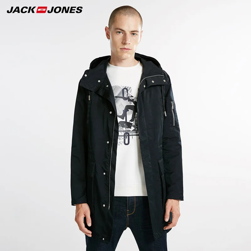 JackJones Осень Зима мужчины Реверсивный длинный с капюшоном зимняя хлопковая куртка пальто куртка одежда | 218309502